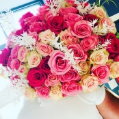 Blushing Belle - A showstopping bouquet of 50 of our largest mixed pink fairtrade roses